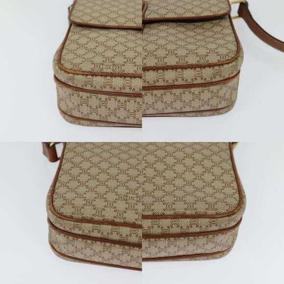 CELINE Macadam Canvas Shoulder Bag Pvc Beige Gold - Picture 10 of 13